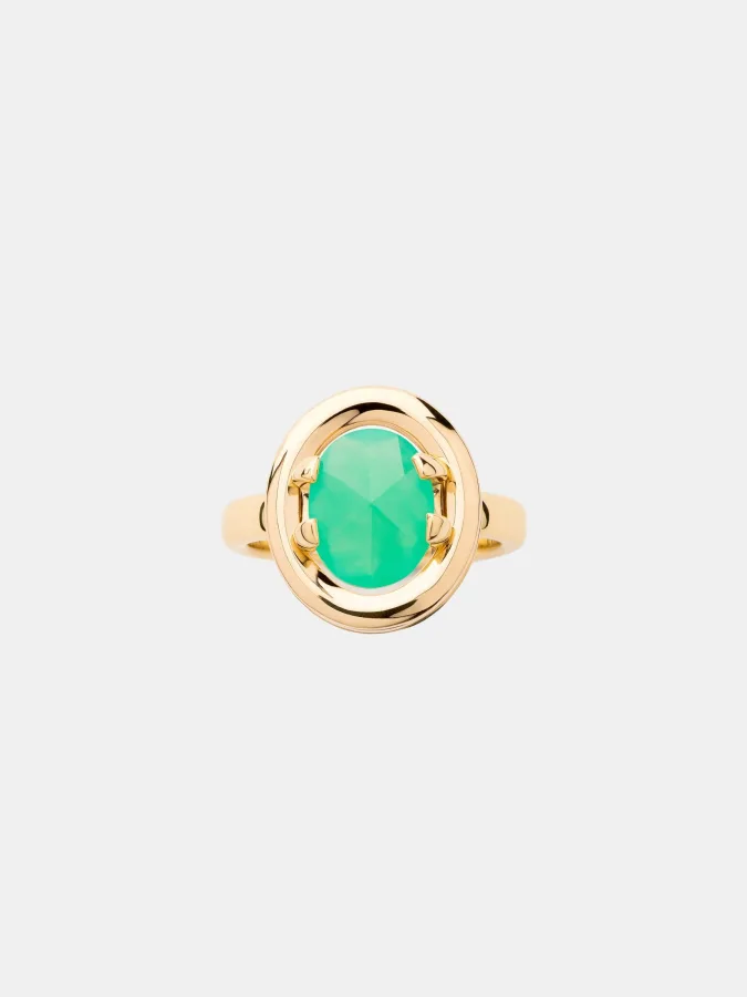 Bague Ma Préférence Poiray en or jaune, chrysoprase 2ct — photographie du modèle, cote d’occasion GOLDMARKET