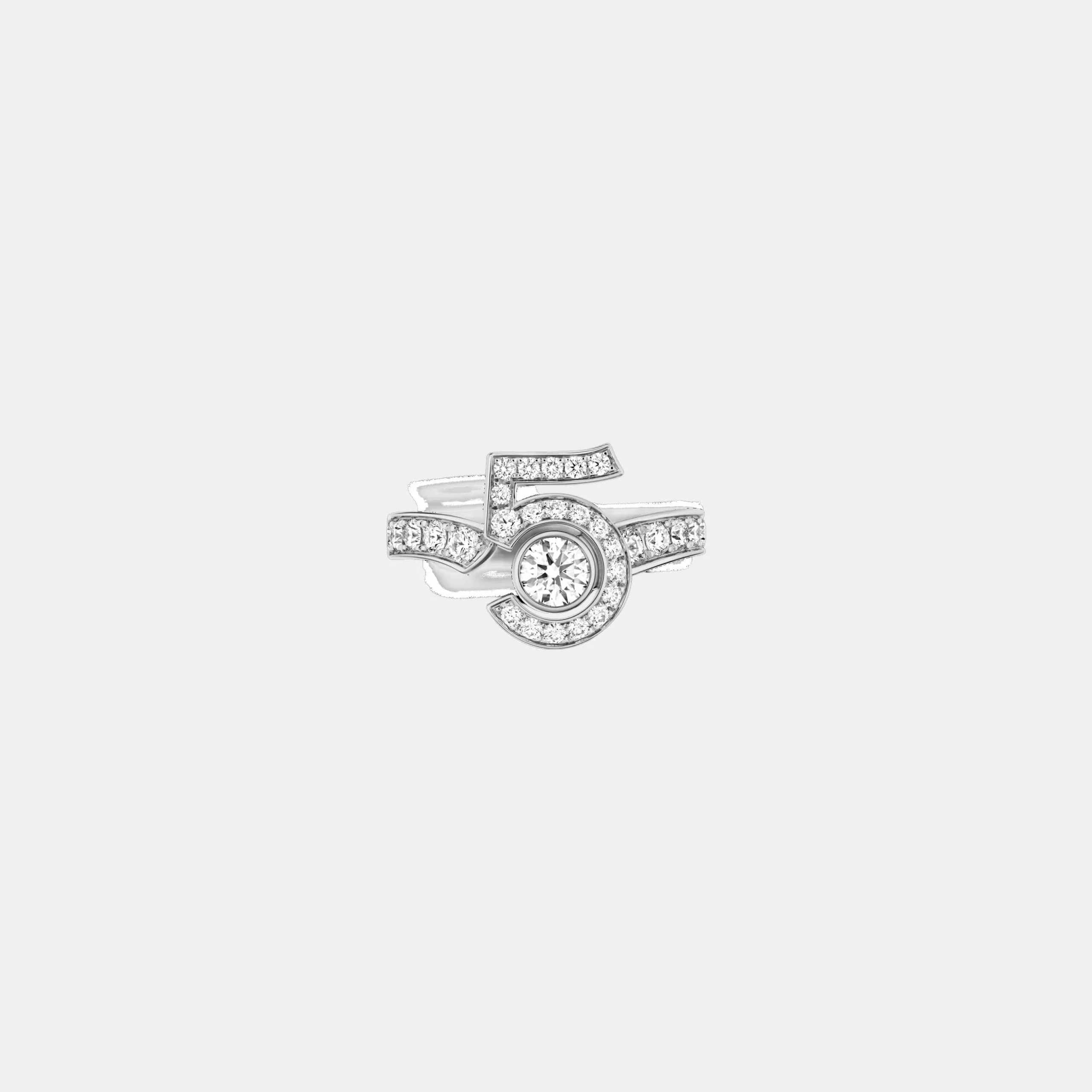 Bague N°5 Chanel en or blanc, diamant — photographie du modèle, cote d’occasion GOLDMARKET