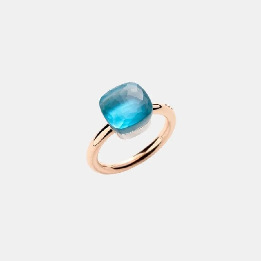 Bague Nudo Pomellato en or rose, turquoise — photographie du modèle, cote d’occasion GOLDMARKET