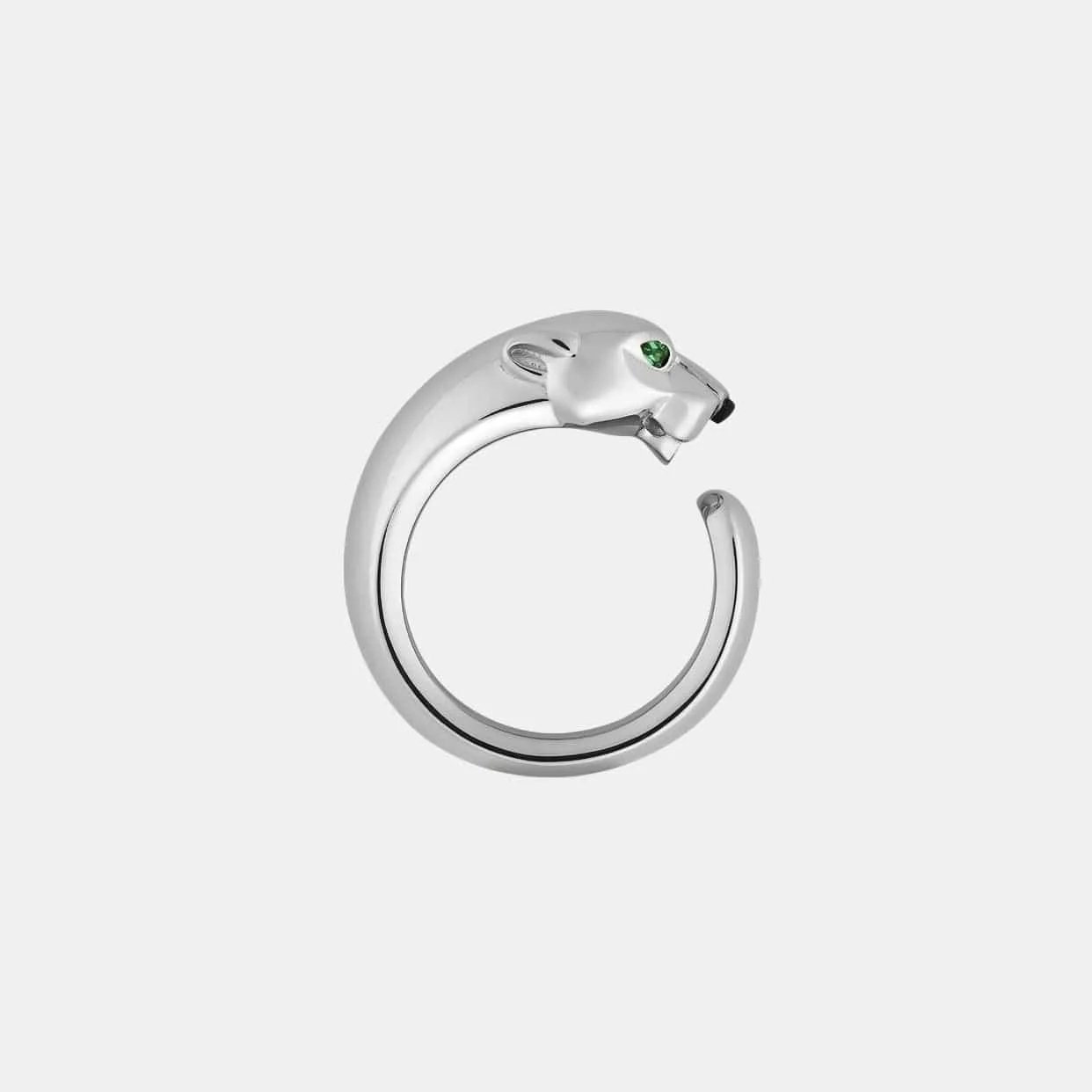 Bague Panthère Cartier en or blanc, grenat