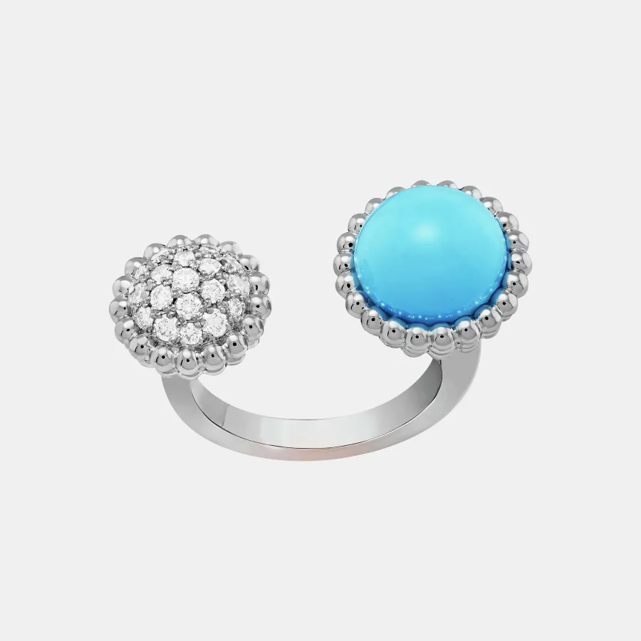 Bague Perlée Van Cleef & Arpels en or blanc, diamant 0.35ct