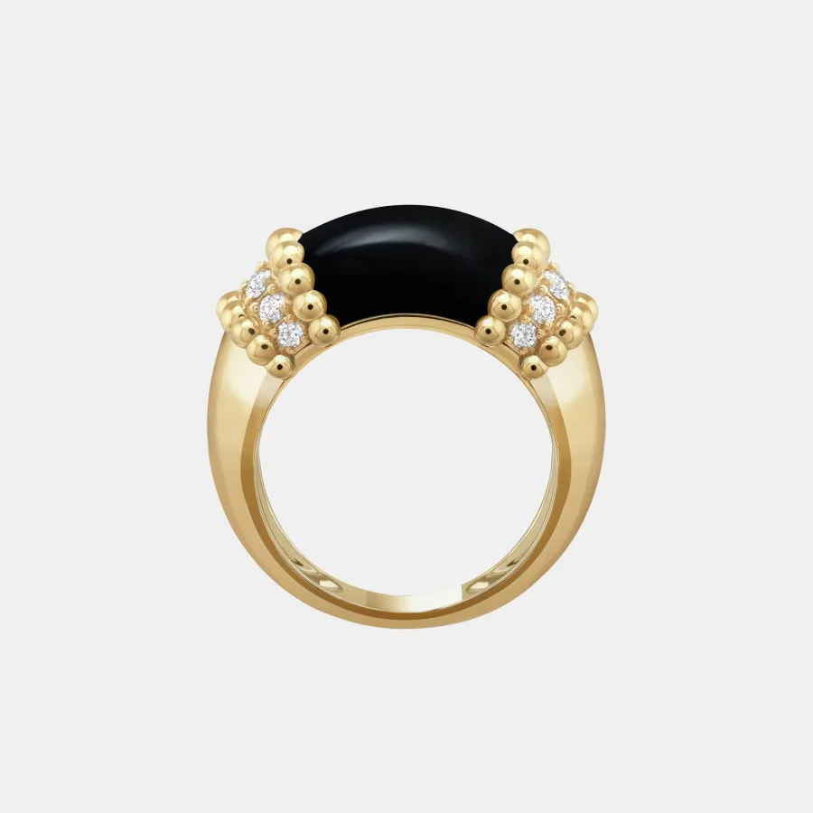 Bague Perlée Van Cleef & Arpels en or jaune, diamant 0.29ct — photographie du modèle, cote d’occasion GOLDMARKET