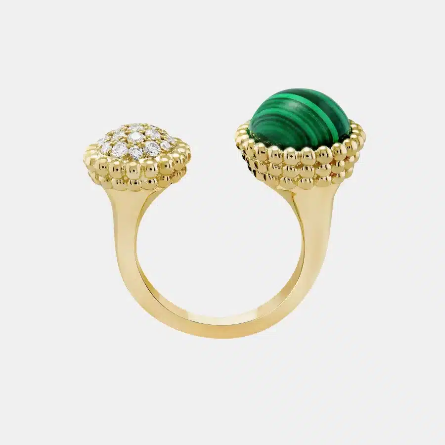 Bague Perlée Van Cleef & Arpels en or jaune, diamant 0.35ct — photographie du modèle, cote d’occasion GOLDMARKET