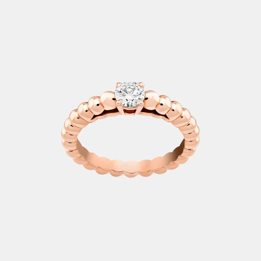 Bague Perlée Van Cleef & Arpels en or rose, diamant 0.3ct — photographie du modèle, cote d’occasion GOLDMARKET