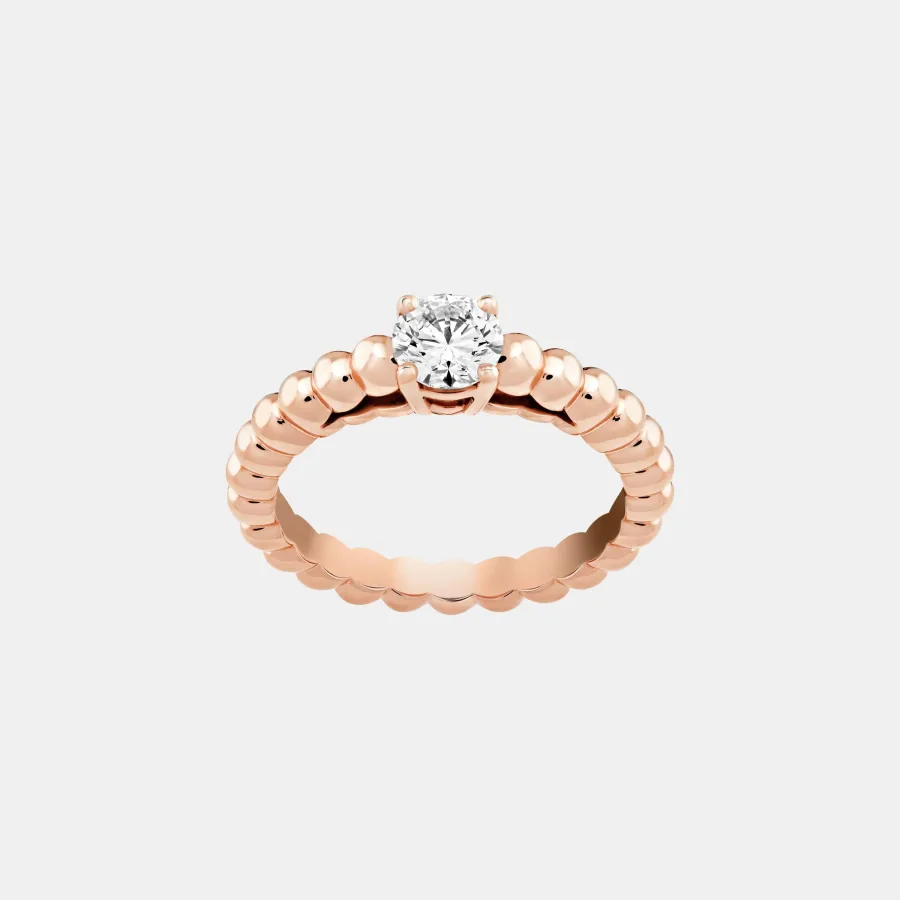 Bague Perlée Van Cleef & Arpels en or rose, diamant 0.5ct — photographie du modèle, cote d’occasion GOLDMARKET
