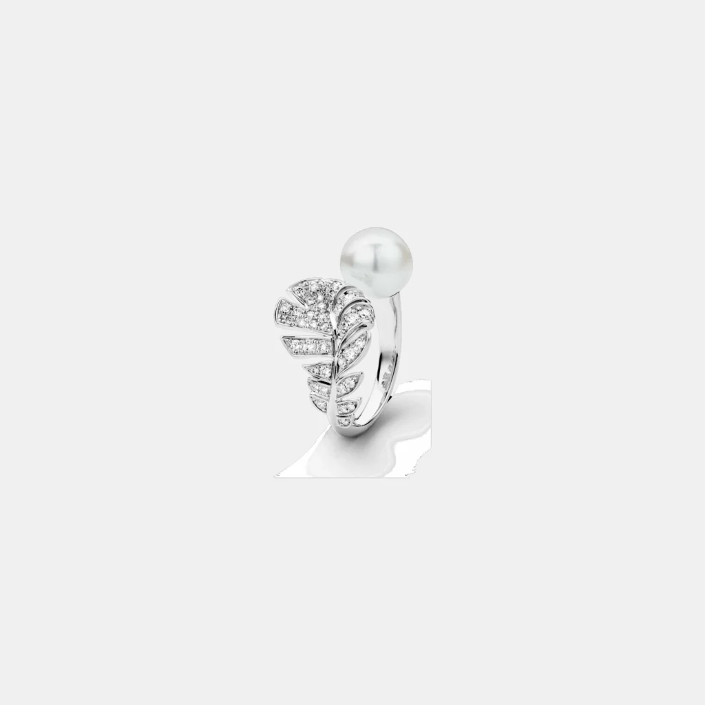 Bague Plume de CHANEL Chanel en or blanc, bijou d’occasion en très bon état