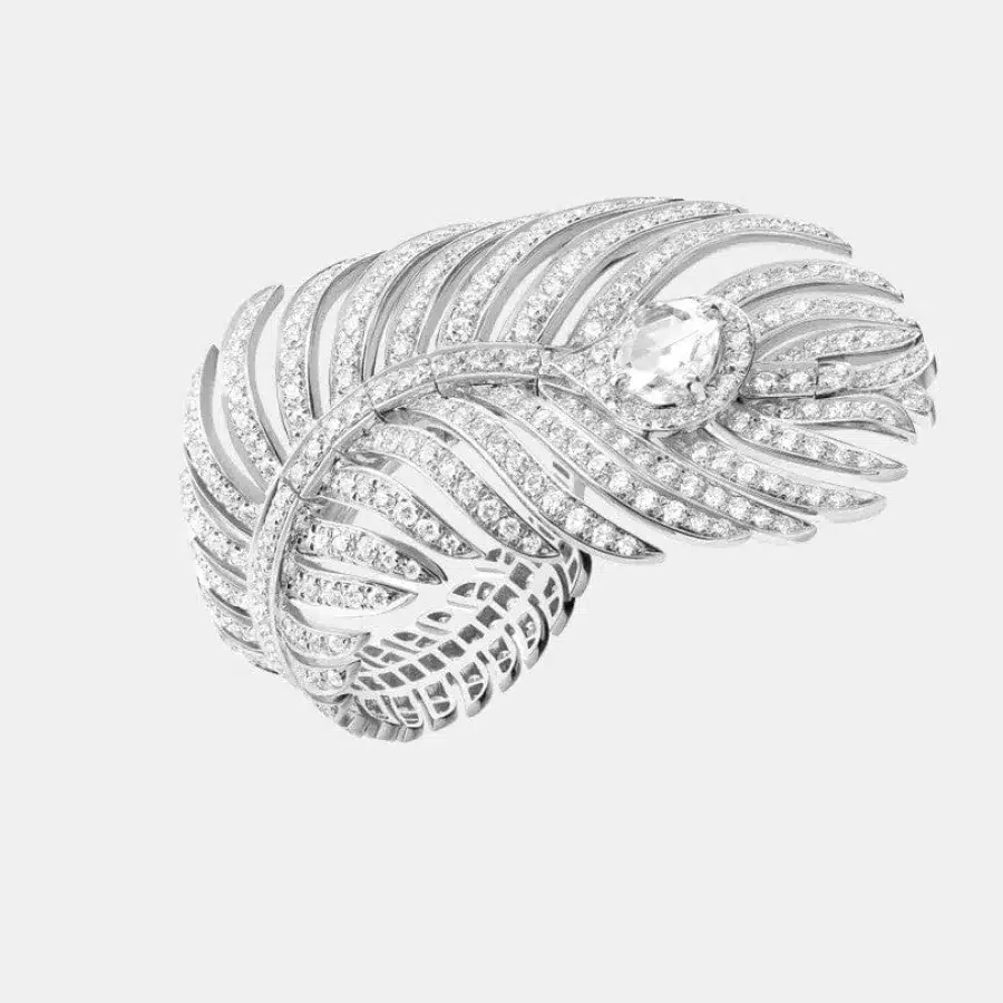 Bague Plume de Paon Boucheron en or blanc, diamant 0.51ct
