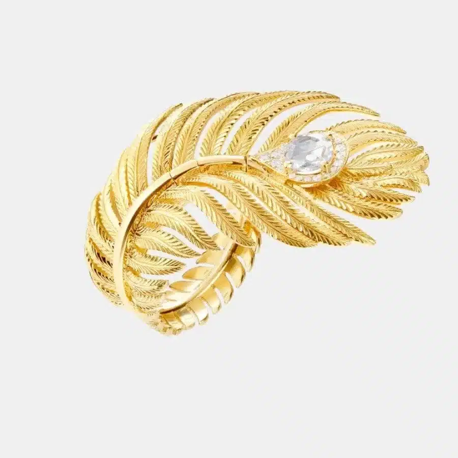 Bague Plume de Paon Boucheron en or jaune, diamant 0.63ct