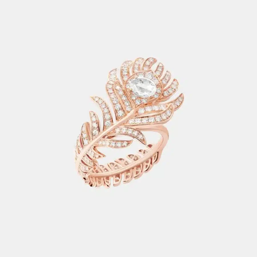Bague Plume de Paon Boucheron en or rose, diamant 0.23ct