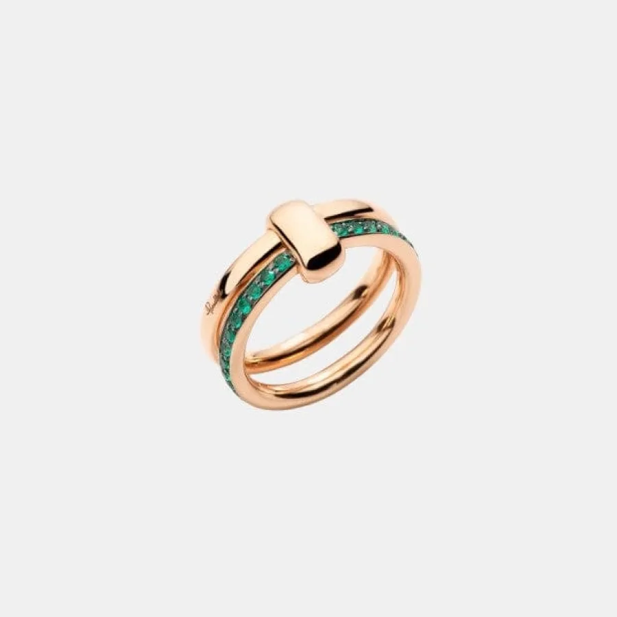 Bague Pomellato Together Pomellato en or rose, émeraude 0.4ct
