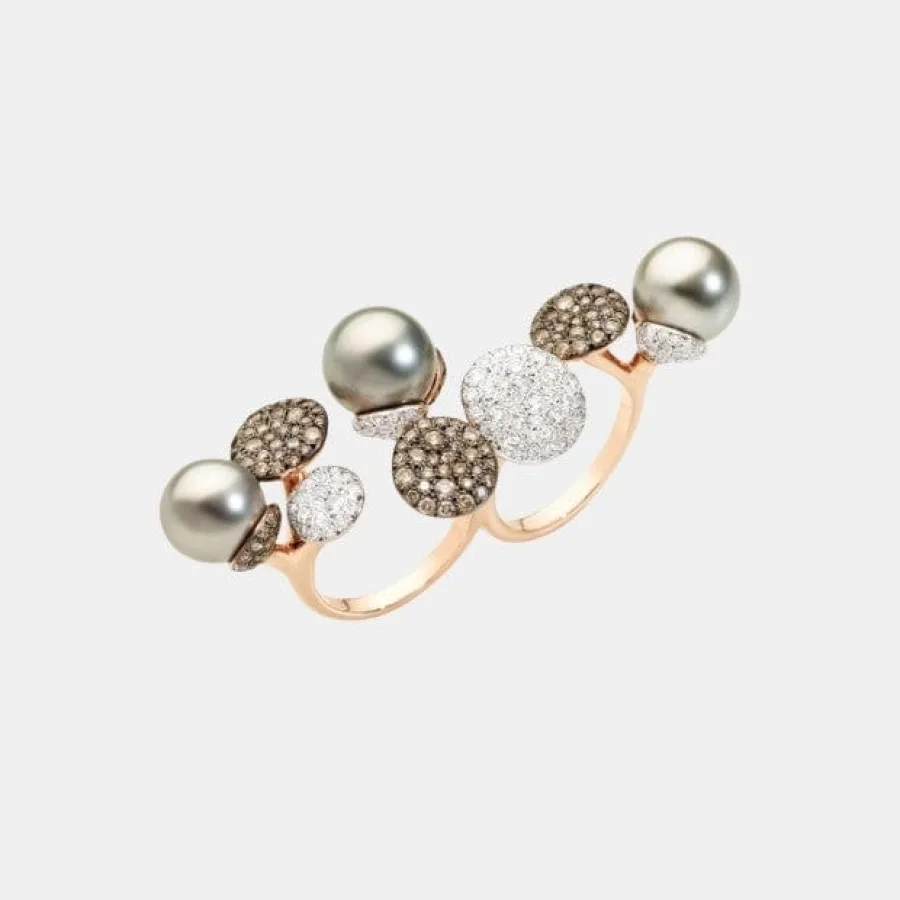 Bague Sabbia Pomellato en or rose, perle 24ct — photographie du modèle, cote d’occasion GOLDMARKET