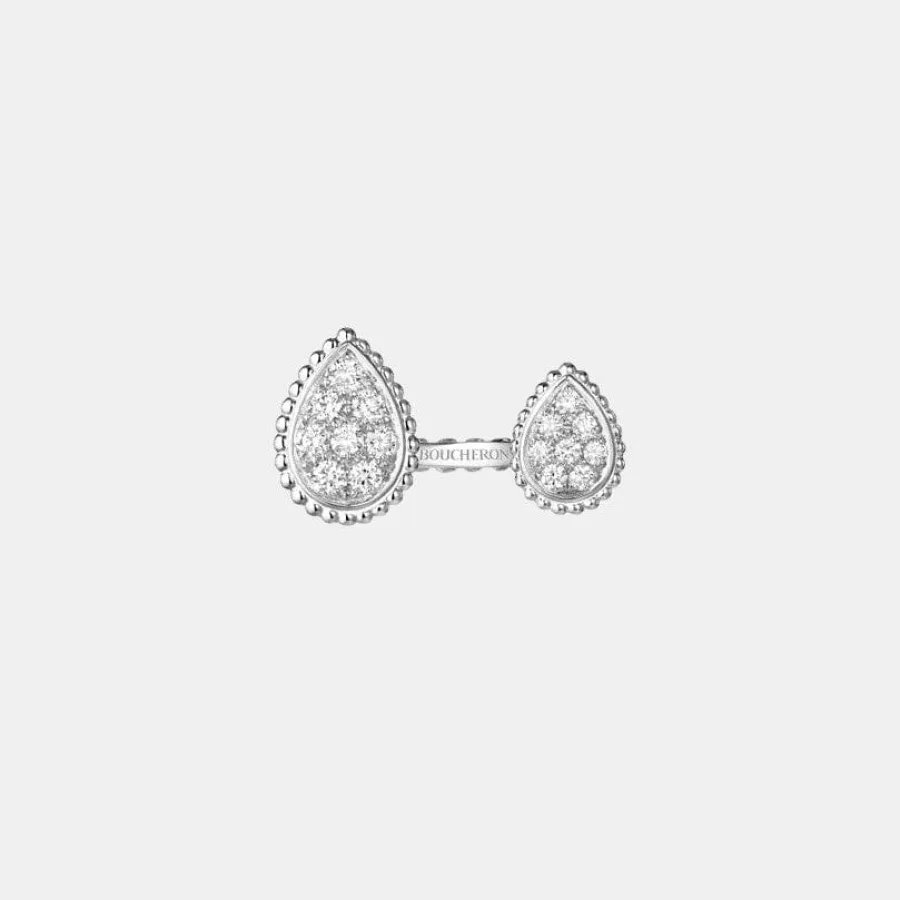 Bague Serpent Bohème Boucheron en or blanc, diamant 0.47ct, motifs s et xs