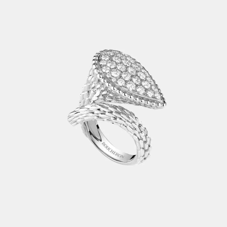 Bague Serpent Bohème Boucheron en or blanc, diamant 1.27ct s motif