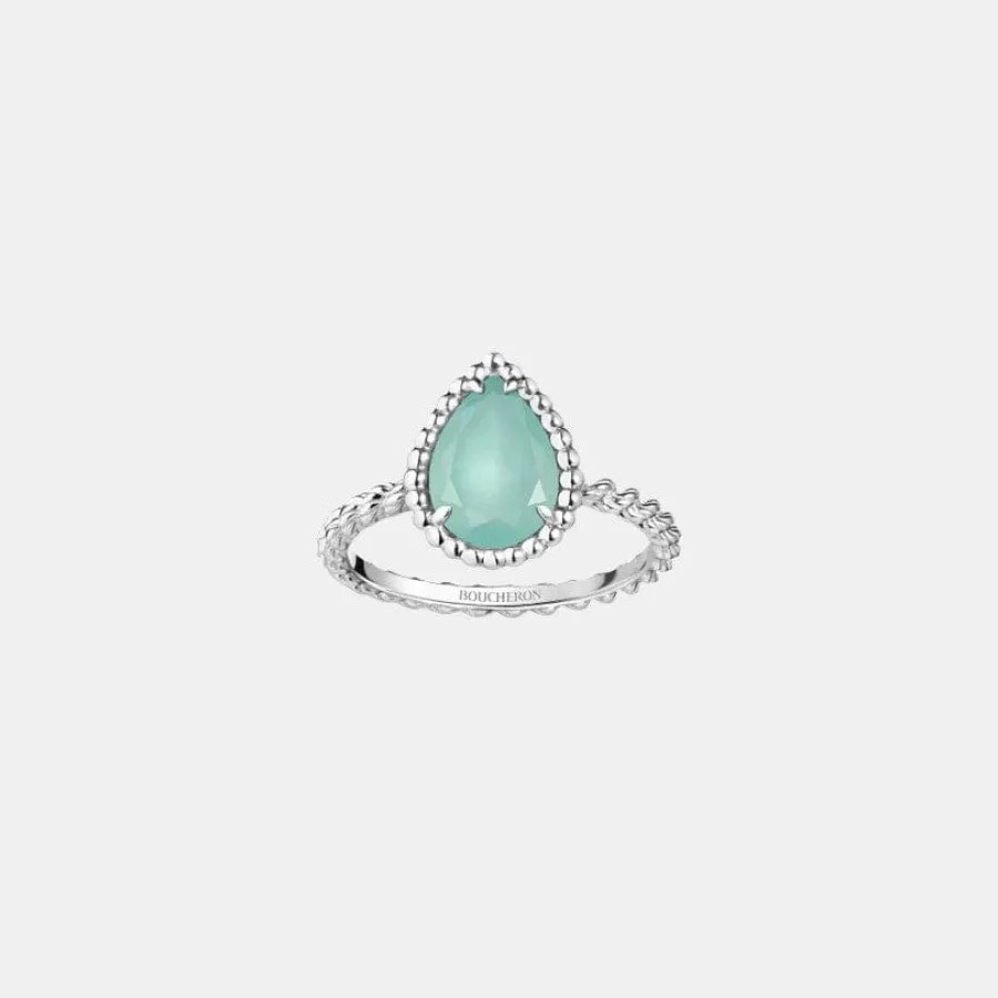 Bague Serpent Bohème Boucheron en or blanc, s motif aquaprase 1.16ct