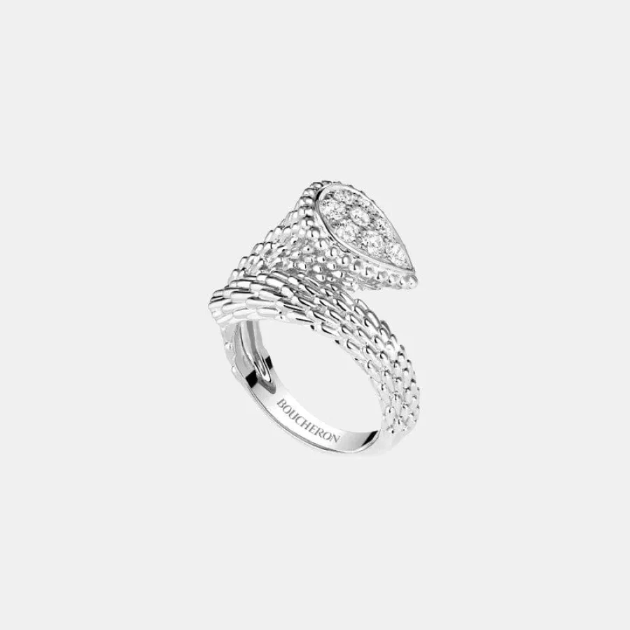Bague Serpent Bohème Boucheron en or blanc, s motif diamant 0.33ct