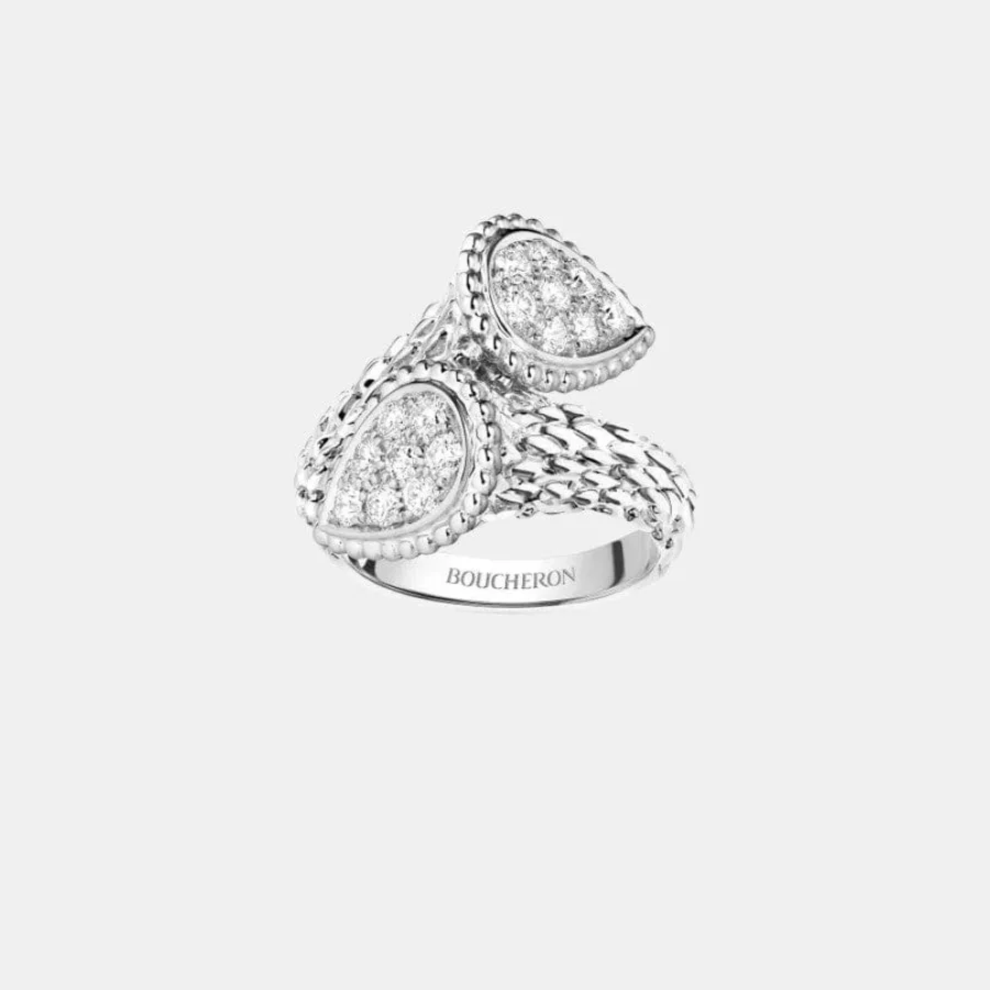 Bague Serpent Bohème Boucheron en or blanc, toi et moi s motif, , diamant 0.66ct — photographie du modèle, cote d’occasion GOLDMARKET