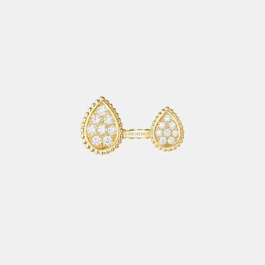 Bague Serpent Bohème Boucheron en or jaune, diamant 0.47ct, motifs s et xs — photographie du modèle, cote d’occasion GOLDMARKET