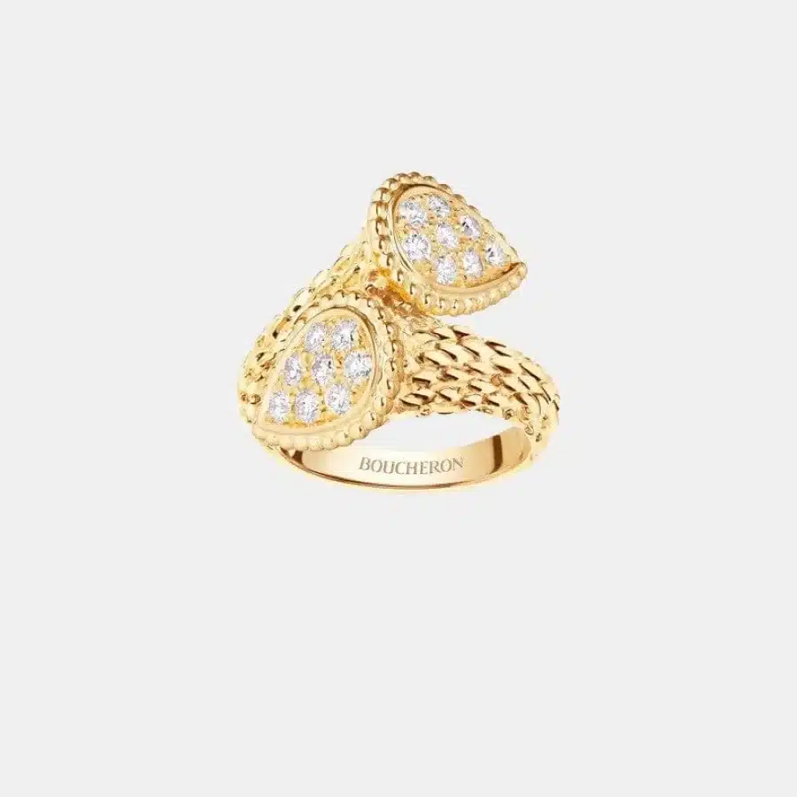 Bague Serpent Bohème Boucheron en or jaune, diamant 0.66ct s motif — photographie du modèle, cote d’occasion GOLDMARKET