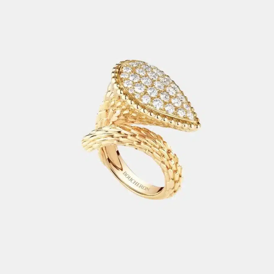 Bague Serpent Bohème Boucheron en or jaune, diamant 1.27ct s motif — photographie du modèle, cote d’occasion GOLDMARKET