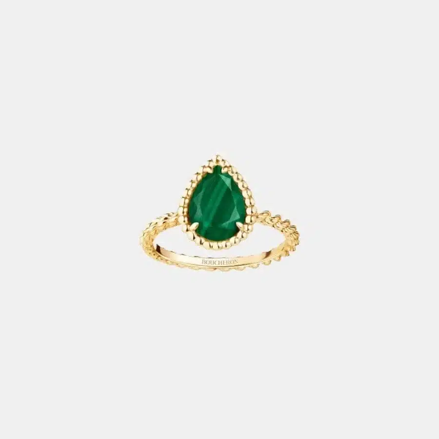 Bague Serpent Bohème Boucheron en or jaune, malachite s motif 2ct — photographie du modèle, cote d’occasion GOLDMARKET