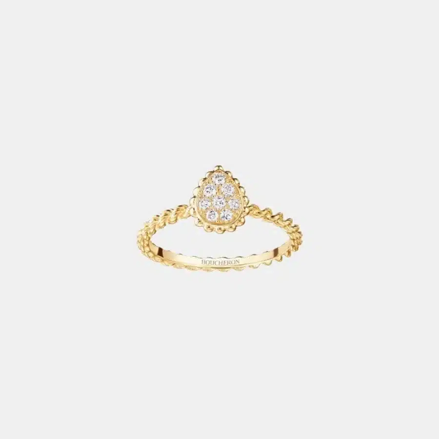 Bague Serpent Bohème Boucheron en or jaune, xs motif diamant 0.14ct — photographie du modèle, cote d’occasion GOLDMARKET