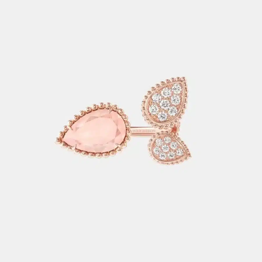 Bague Serpent Bohème Boucheron en or rose, quartz 2.9ct, 3 motifs — photographie du modèle, cote d’occasion GOLDMARKET