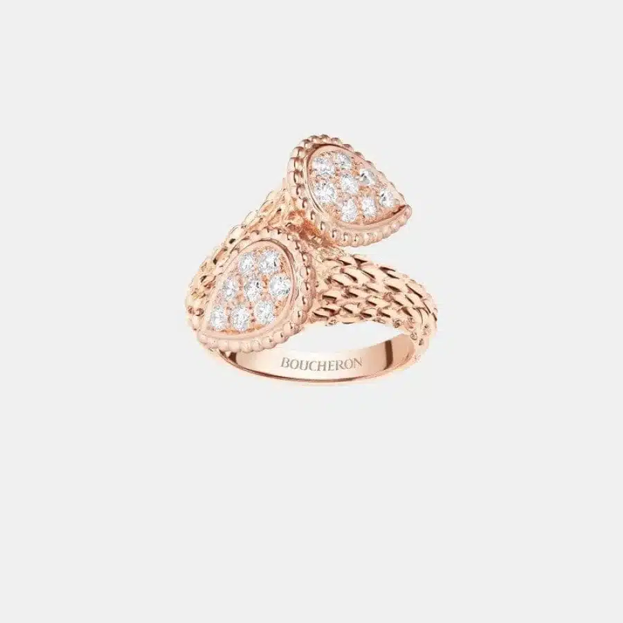 Bague Serpent Bohème Boucheron en or rose, s motif diamant 0.67ct — photographie du modèle, cote d’occasion GOLDMARKET
