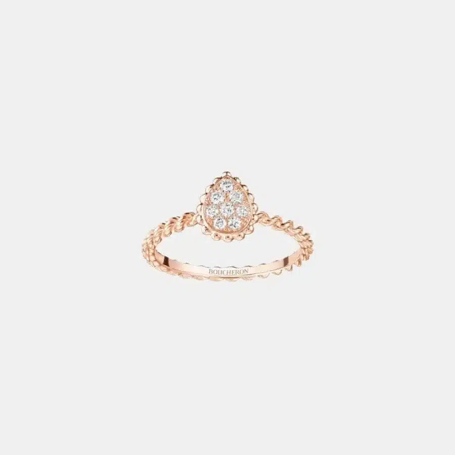 Bague Serpent Bohème Boucheron en or rose, xs motif diamant — photographie du modèle, cote d’occasion GOLDMARKET
