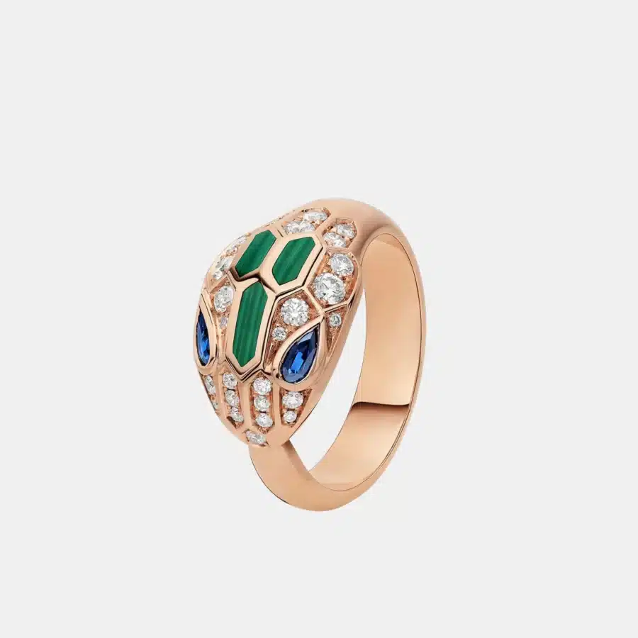 Bague Serpenti Bulgari en or rose, saphir 0.21ct