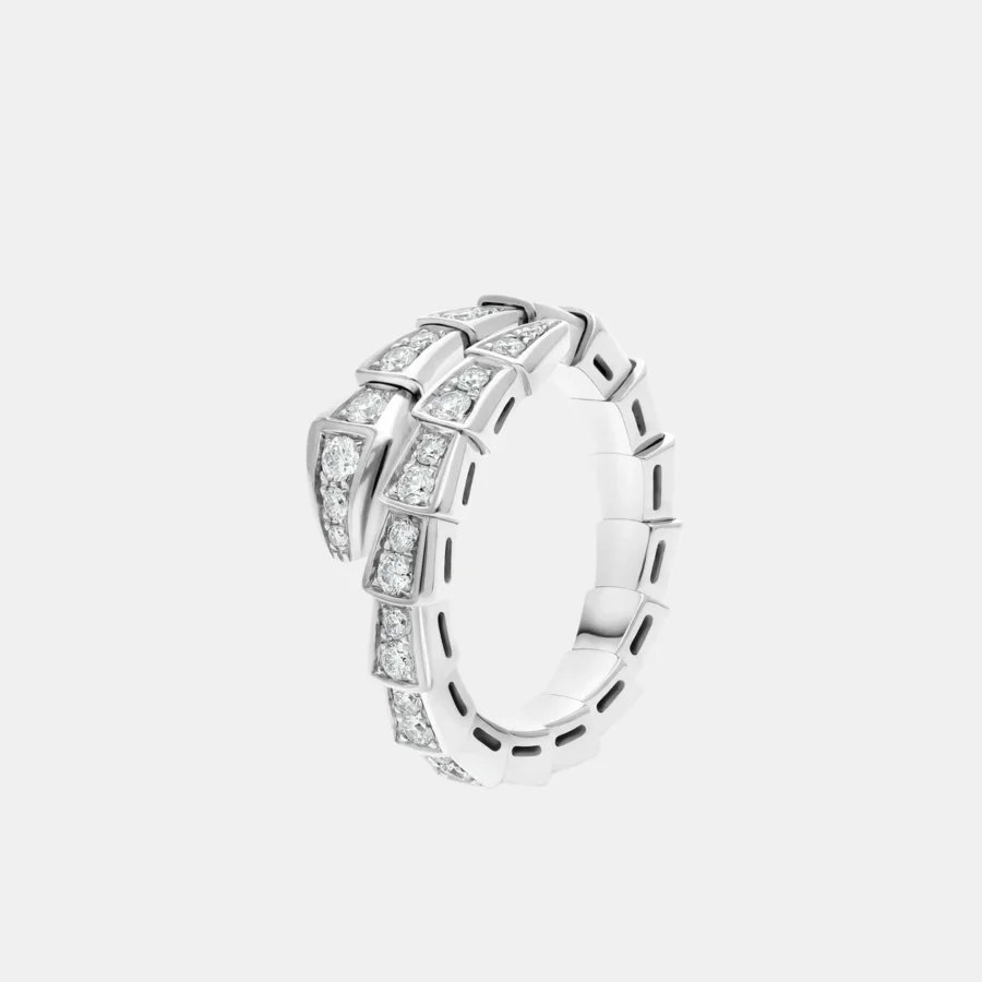 Bague Serpenti Viper Bulgari en or blanc, diamant 0.6ct