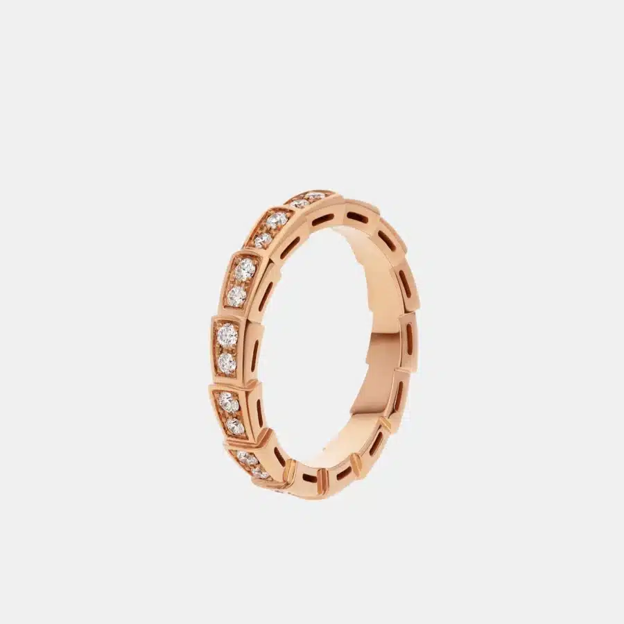 Bague Serpenti Viper Bulgari en or rose, diamant 0.41ct — photographie du modèle, cote d’occasion GOLDMARKET