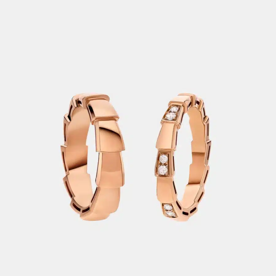 Bague Serpenti Viper Bulgari en or rose — photographie du modèle, cote d’occasion GOLDMARKET
