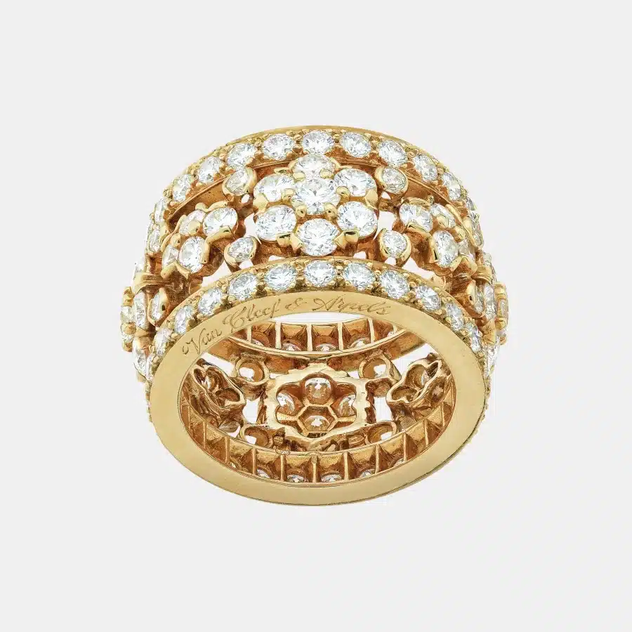 Bague Snowflake Van Cleef & Arpels en or jaune, diamant 5.25ct