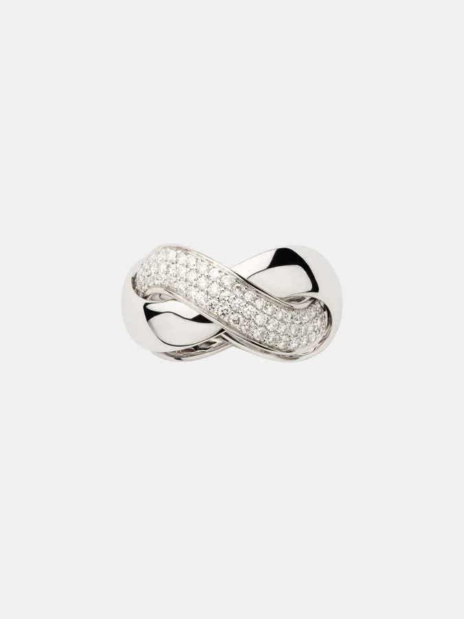Bague Tresse Poiray en or blanc, diamant 0.5ct