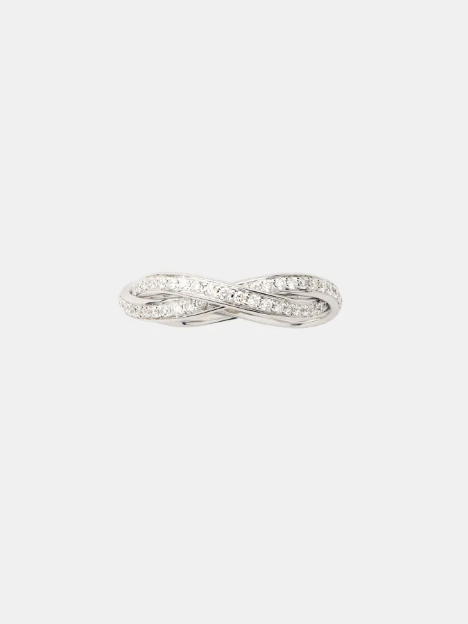 Bague Tresse Poiray en or blanc, diamant 0.6ct