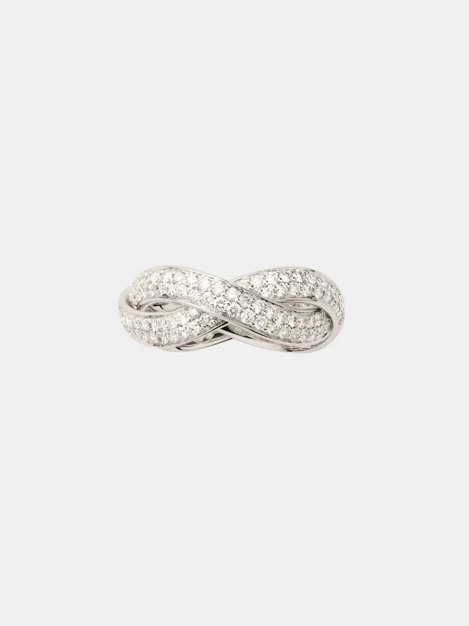 Bague Tresse Poiray en or blanc, diamant 0.7ct
