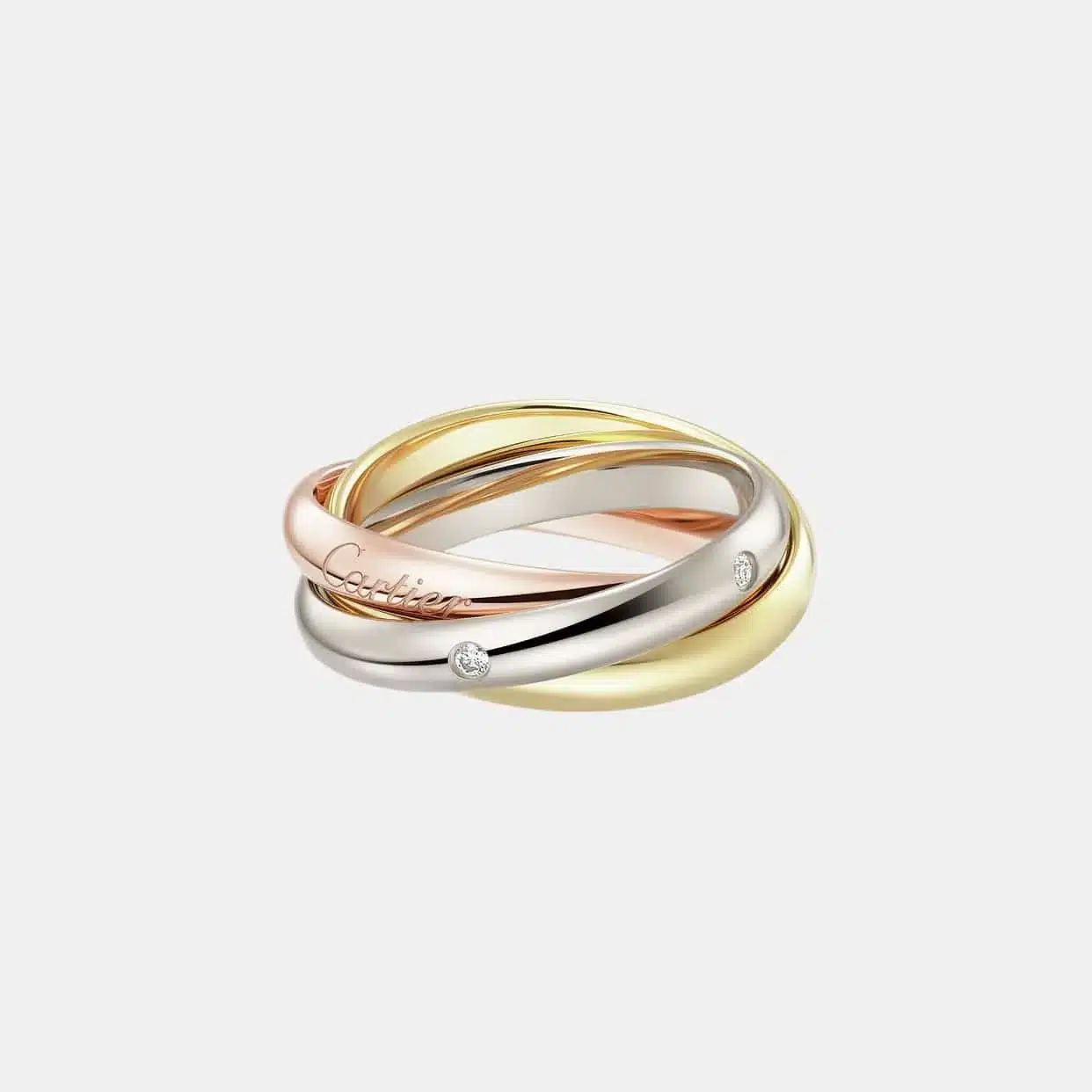 Bague Trinity Cartier moyen modèle, 5 diamants