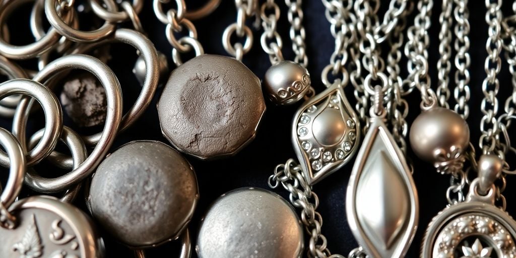 Bijoux en argent terni et brillants