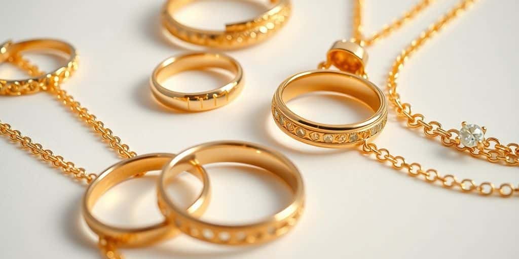 Bijoux en or luisants