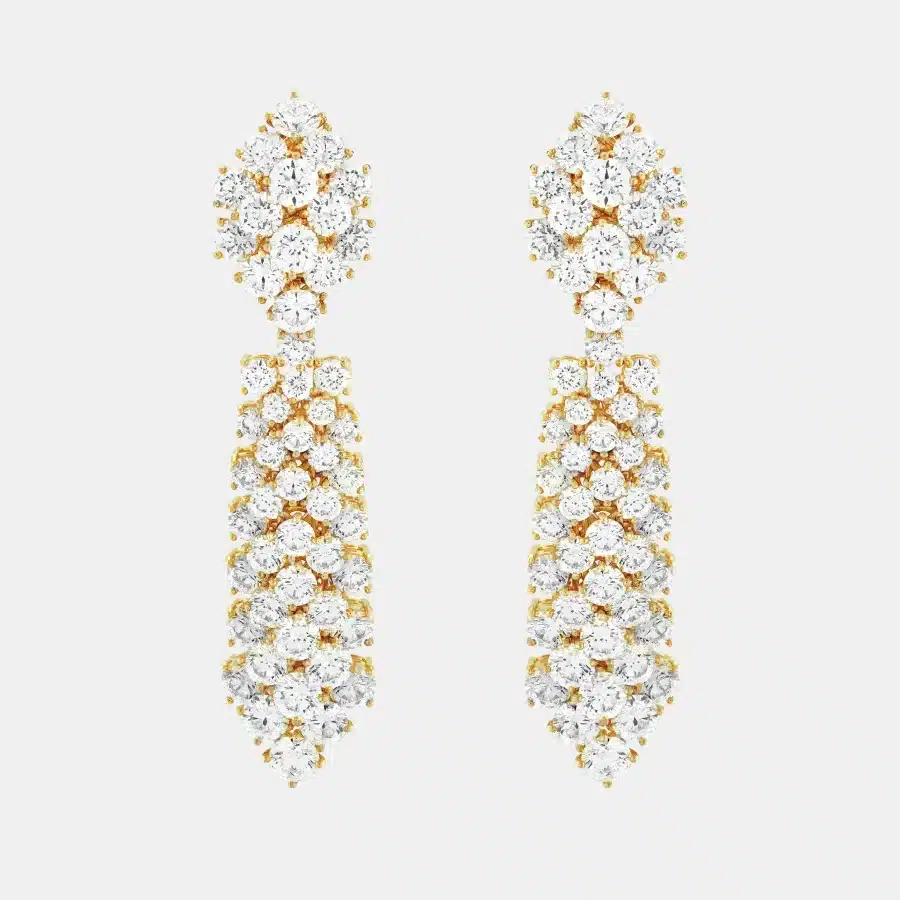 Boucles d’oreilles A Cheval Van Cleef & Arpels en or jaune, diamant 17.38ct