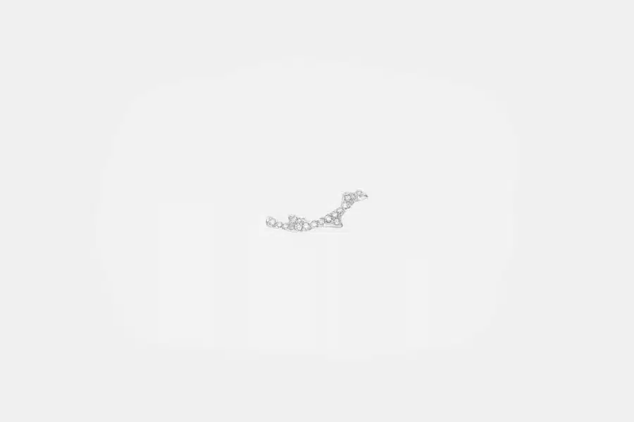 Boucles d’oreilles Bois de Rose Dior en or blanc, diamant 0.03 ct