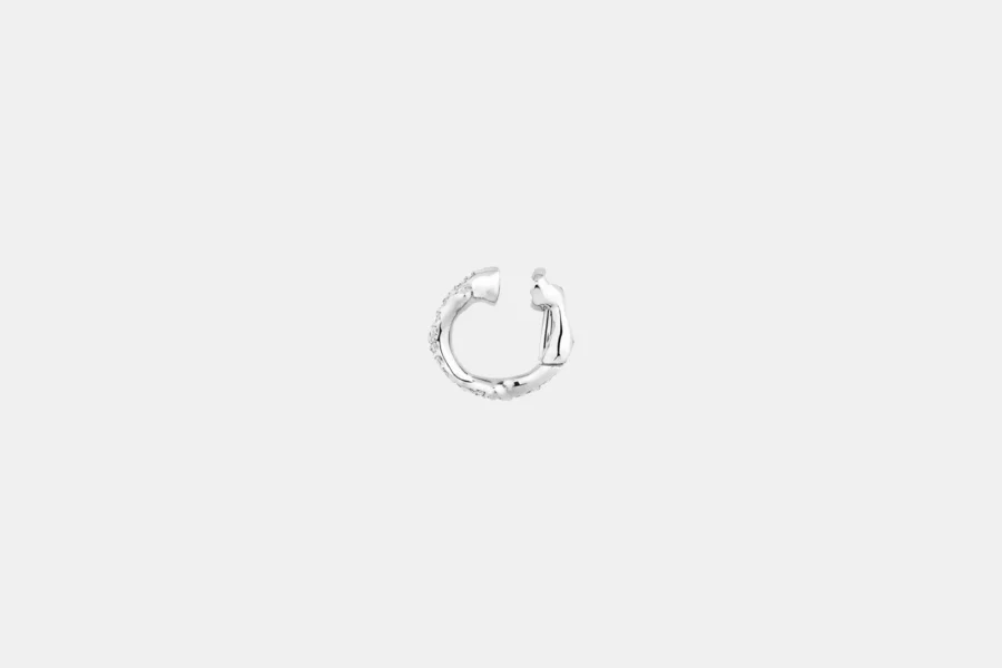 Boucles d’oreilles Bois de Rose Dior en or blanc, diamant 0.15 ct