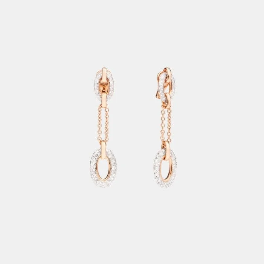 Boucles d'oreilles Catene Pomellato en or rose, diamant 3.2ct — photographie du modèle, cote d’occasion GOLDMARKET