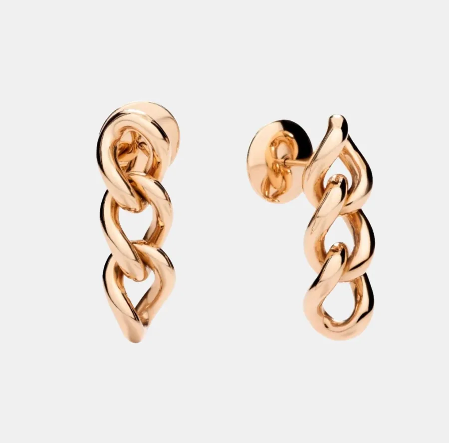 Boucles d'oreilles Catene Pomellato en or rose — photographie du modèle, cote d’occasion GOLDMARKET