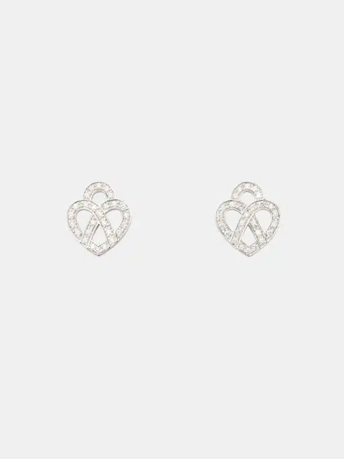 Boucles d’oreilles Coeur Entrelacé Poiray en or blanc, diamant 0.2ct