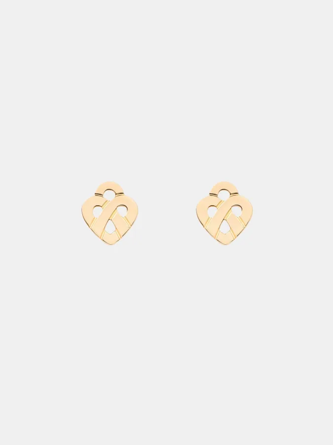Boucles d’oreilles Coeur Entrelacé Poiray en or jaune