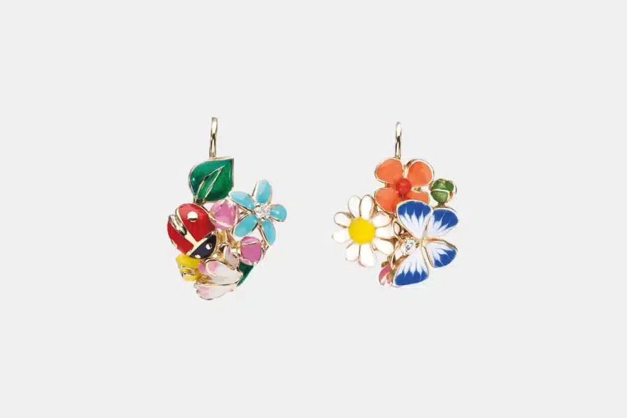 Boucles d’oreilles Diorette Dior en or jaune, diamant 0.09 ct