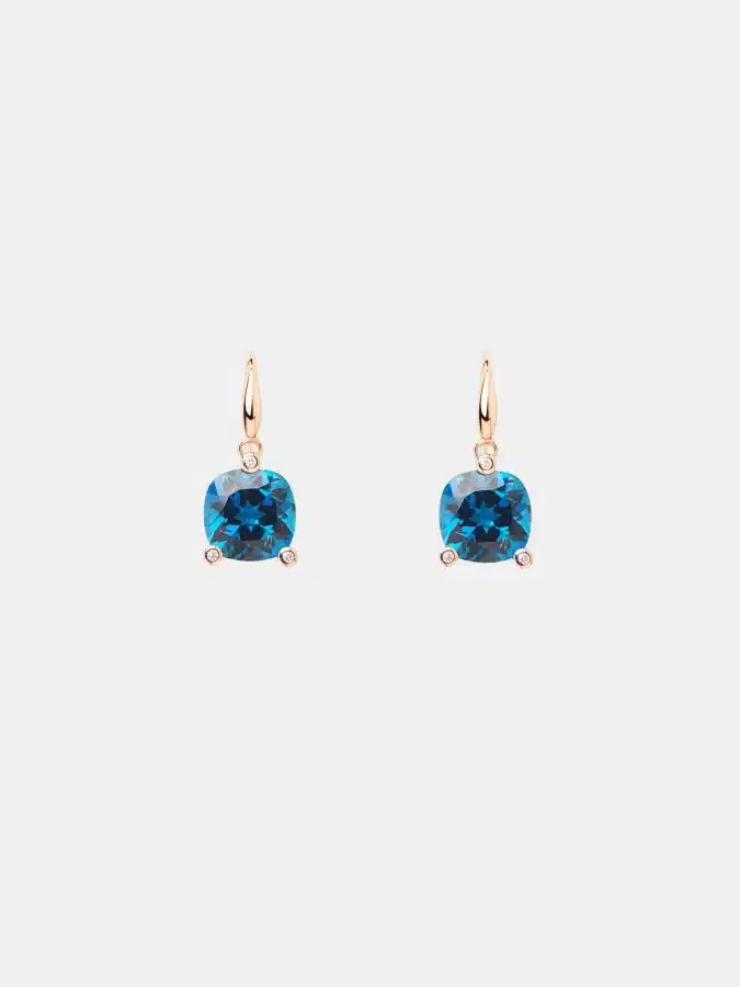 Boucles d'oreilles Filles Antik Poiray en or rose, topaze 10ct — photographie du modèle, cote d’occasion GOLDMARKET
