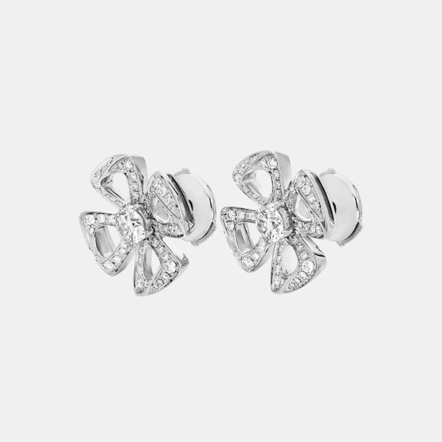 Boucles d’oreilles Fiorever Bulgari en or blanc, diamant 0.72ct