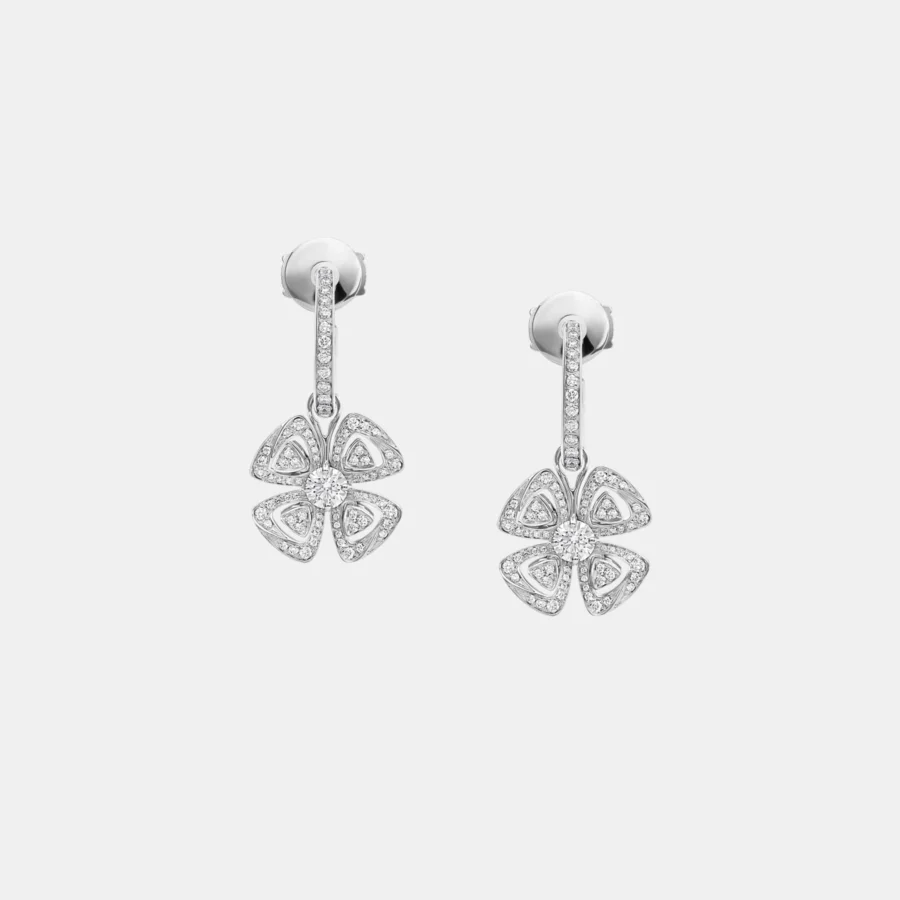 Boucles d’oreilles Fiorever Bulgari en or blanc, diamant 0.89ct